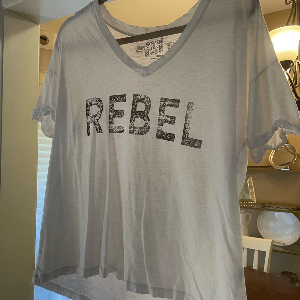 REBEL white tee